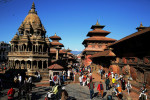 पाटन दरबार सङ्ग्राहलयको मूलचोकमा ठेचोको नवदुर्गा नाच प्रदर्शन