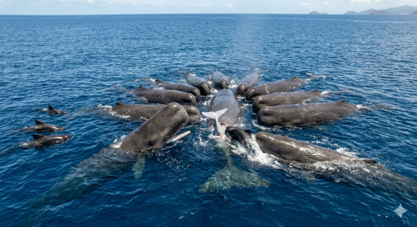 सन्तान जन्माउन ह्वेलको सहयोग