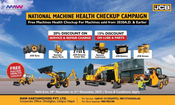 एमएडब्लू अर्थमुभर्सको जेसीबी मेसिन हेल्थ चेकअप अभियान