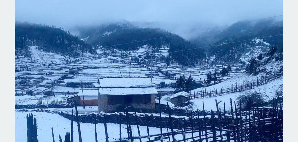 ढोरपाटनमा भारी हिमपातले स्थानीयको जनजीवन प्रभावित