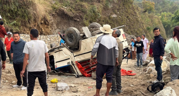लमजुङमा जिप दुर्घटना, २ जनाको मृत्यु, १२ घाइते