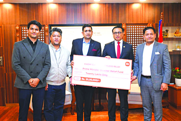 बाढीपहिरो प्रभावितका लागि शाओमी नेपालको २० लाख सहयोग