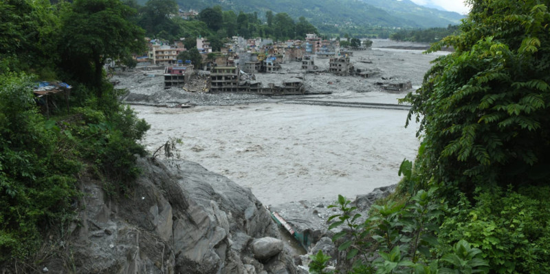भोटेकोशी बाढी: रसुवामा ४१ किलोमिटर सडक र आठ जलविद्युत् आयोजनामा पूर्ण क्षति