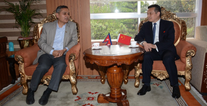 गृहमन्त्री र चिनियाँ राजदूतबीच भेटवार्ता