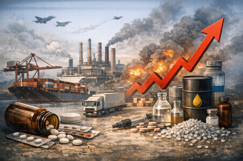 मध्यपूर्व द्वन्द्वको प्रभाव औषधि उद्योगमा, अकासियो कच्चा पदार्थको मूल्य