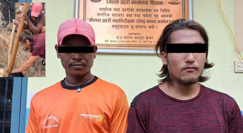 शवबाट सुनका मुन्द्रा लुछ्ने दुई जना पक्राउ