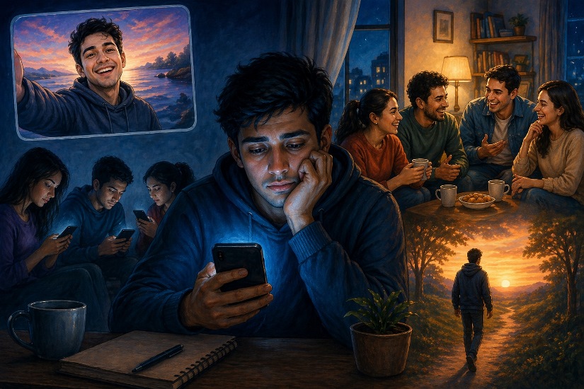 हातमा संसार मनमा एक्लोपन