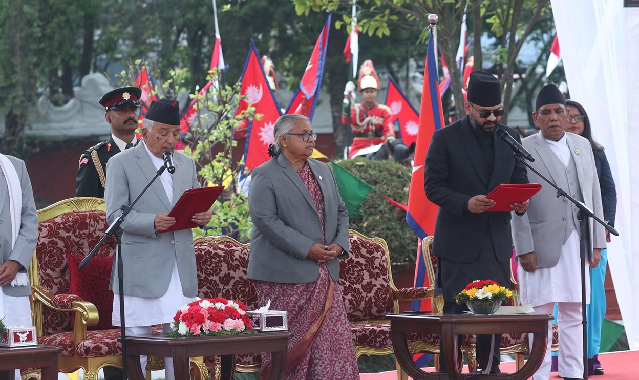 बालेन शाहद्वारा प्रधानमन्त्री पदको शपथ ग्रहण