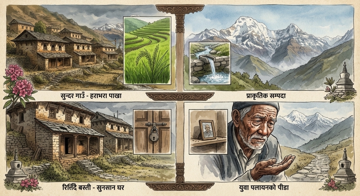 दशैँमा गाउँ फर्किँदाः युवाविहीन गाउँ, रित्तिँदै देश