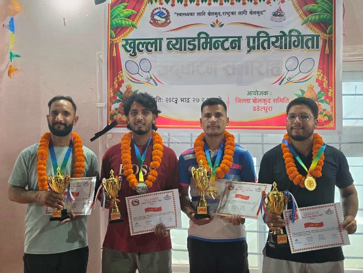 हरिओम र निरजको जोडीलाई ब्याडमिन्टनको उपाधि