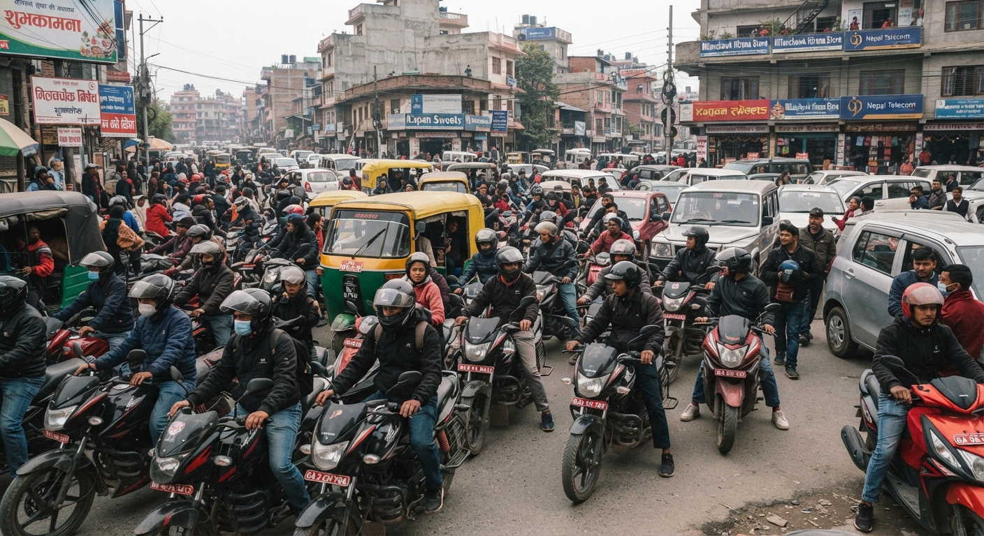 कपन मिलनचोकको ट्राफिक जामले हैरान