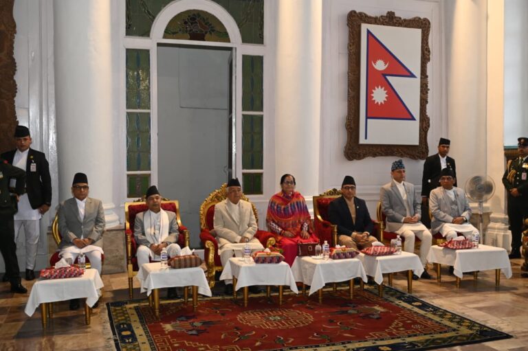 राष्ट्रपति पौडेलद्वारा इन्द्रजात्रा अवलोकन