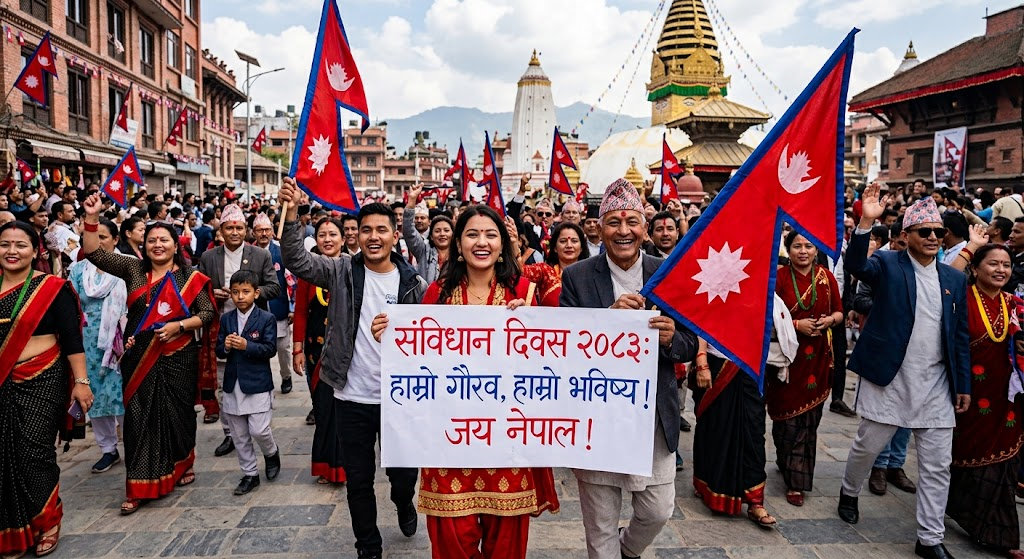 आज विविध कार्यक्रम आयोजना गरी संविधान तथा राष्ट्रिय दिवस मनाइँदै